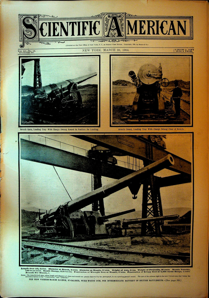 Scientific American March 26 1904 Vickers Gun NY Subway Fax Machine RR Tunnel0