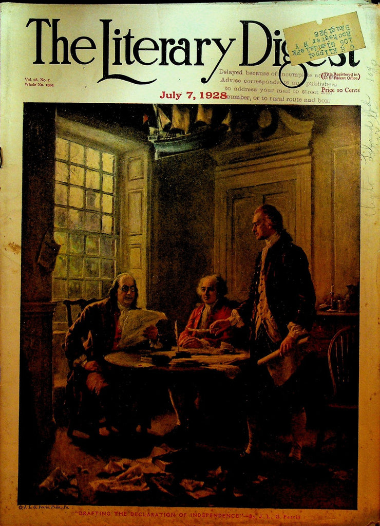 Literary Digest July 7 1928 Airship Italia Manchuria China Japan Bobby Jones0