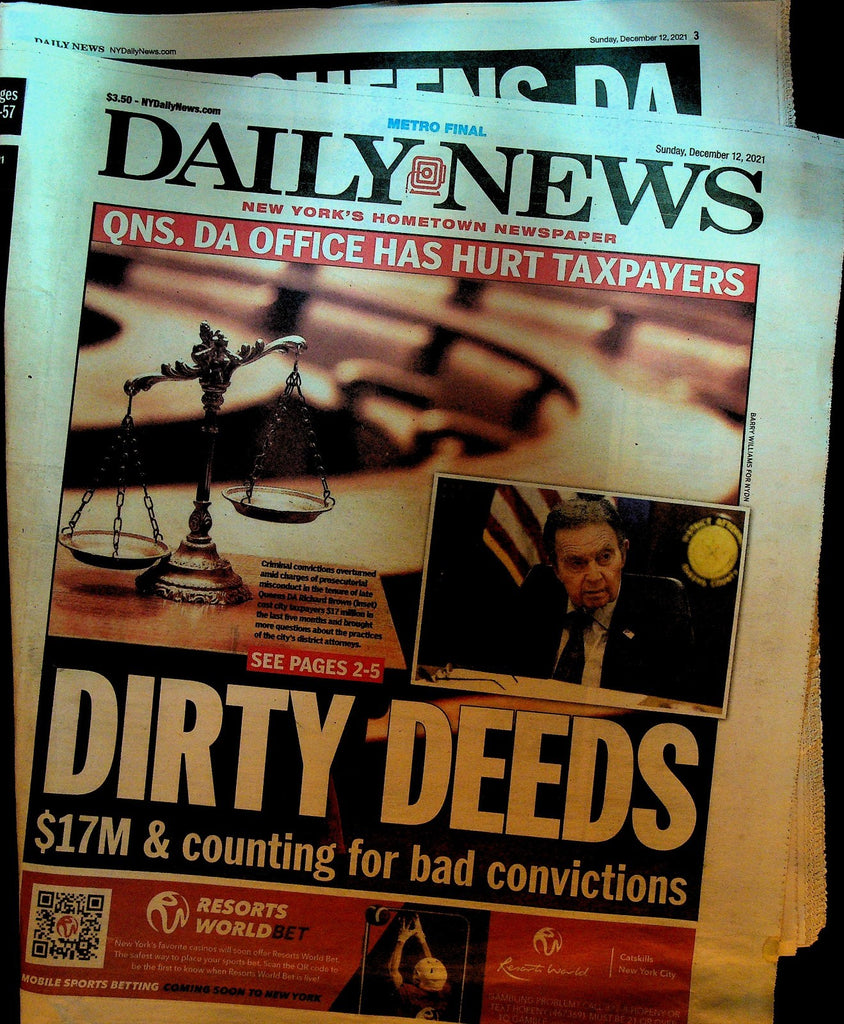 New York Daily News December 12 2021 Queens DA Richard Brown Saquon Barkley0