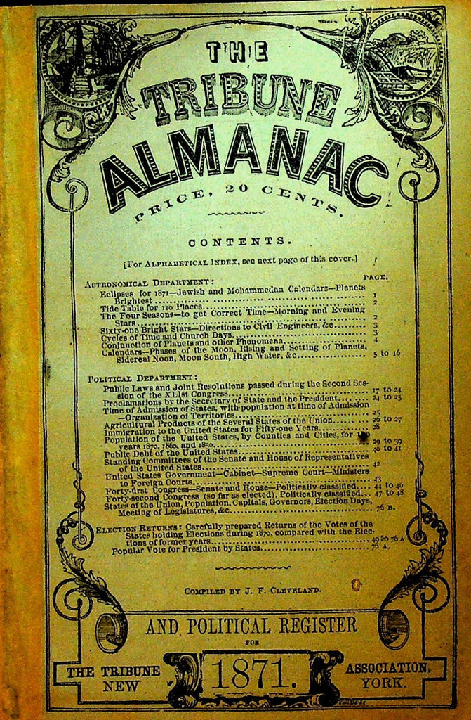 The Tribune Almanac & Political Register 1871 New York0