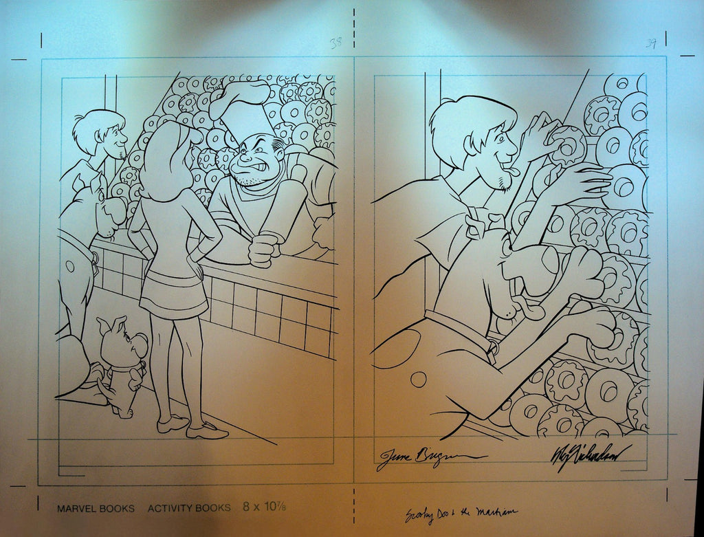 Scooby Doo & The Martians Original Coloring Book Art p 39 Baker Donuts0