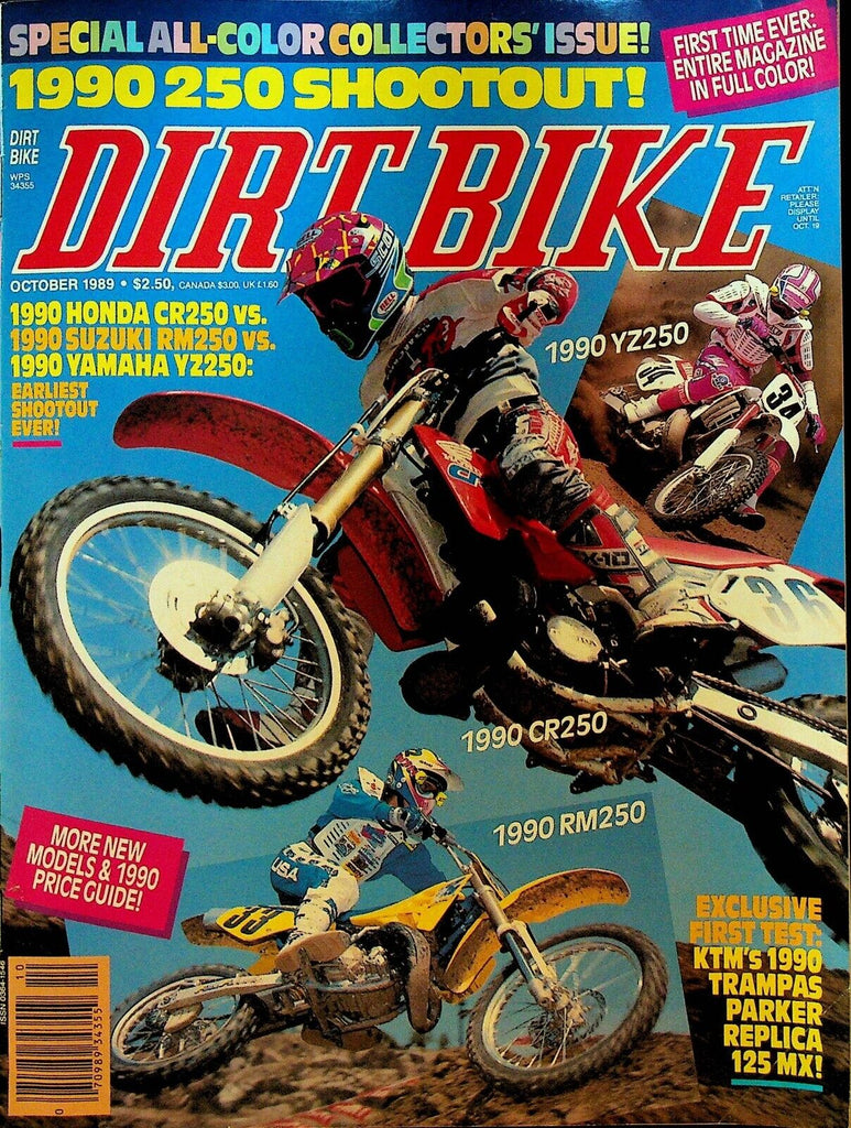 Dirt Bike Magazine October 1989 Jeff Stanton Mike Healey Ronnie Tichenor