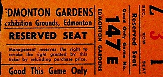 Edmonton Flyers WHL Hockey Ticket 1958 1959 Season0