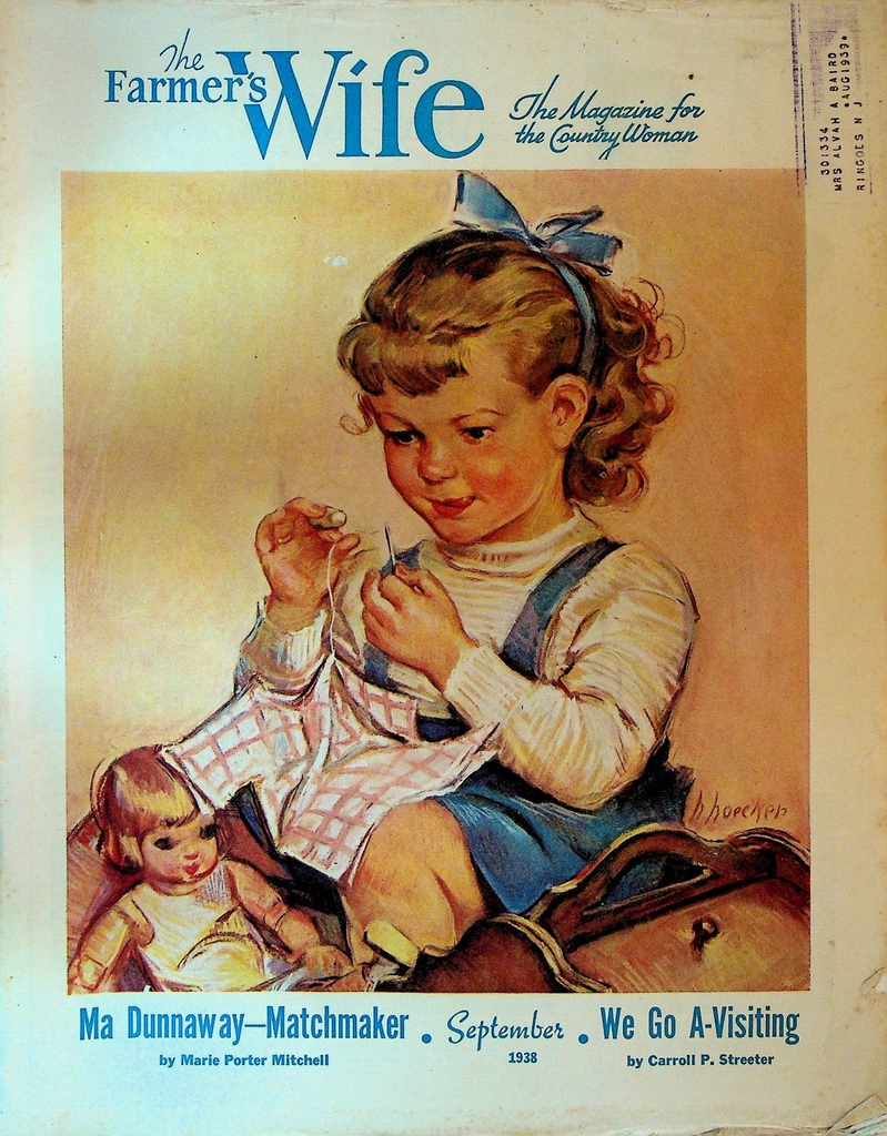 The Farmer's Wife Magazine September 1938 Hazel Hoecker Jewell Bothwell Tull