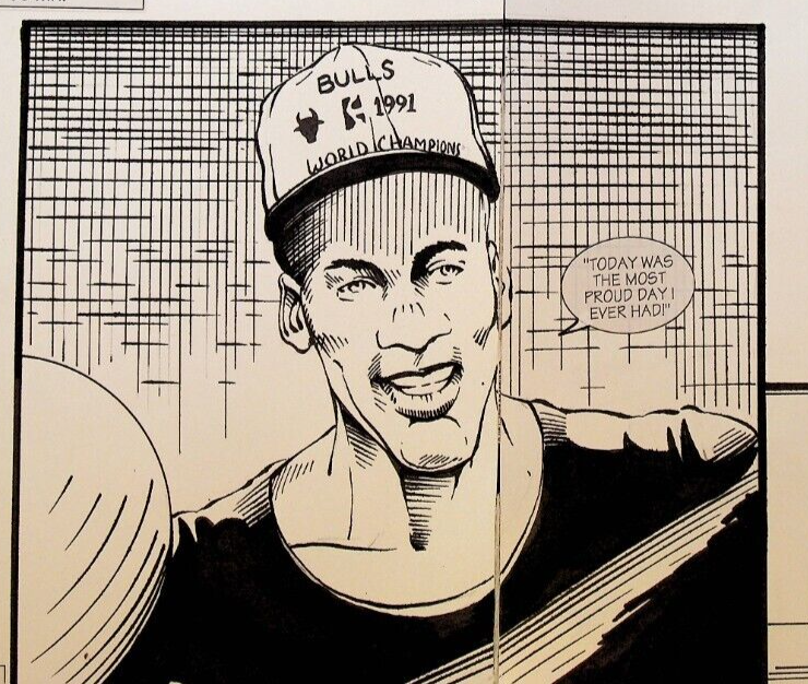 Slam Dunk Kings Michael Jordan 1 Original Comic Art Double Page Spread0
