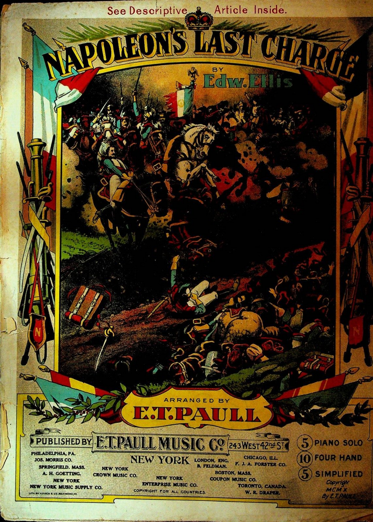 Napoleon's Last Charge Sheet Music ET Paull Edward Ellis 1910