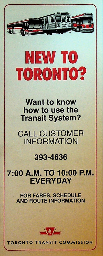 New to Toronto Brochure Want to Know How to Use the Transit System Commission0