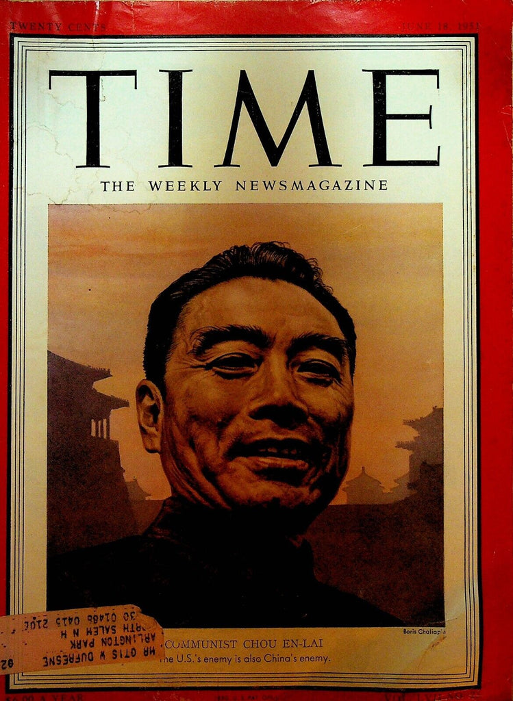 Time Magazine June 18 1951 Chou En-Lai Sugar Ray Robinson Pablo Picasso