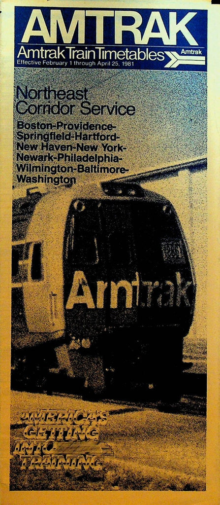 Amtrak Train Timetables February 1 1981 Northeast Corridor Service0