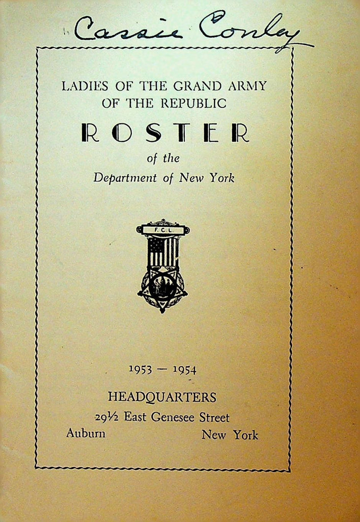 Ladies of the Grand Army of the Republic New York State Roster 19530