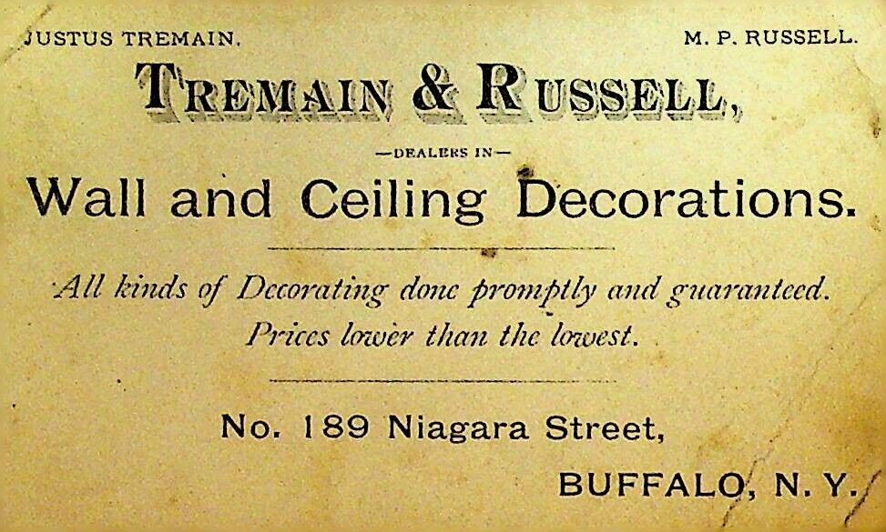 Tremain & Russell Buffalo NY 1800s Business Card Wall & Ceiling Decorations