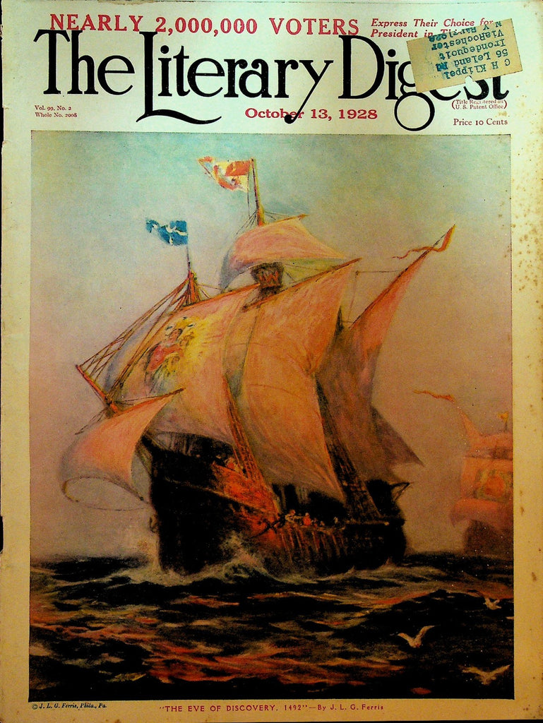 Literary Digest October 13 1928 Benito Mussolini Roald Amundsen0