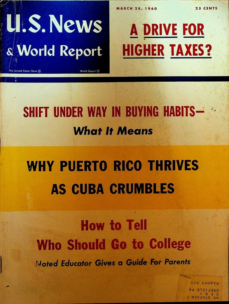 US News & World Report March 28 1960 Russian Antisemitism Black Voting in South0