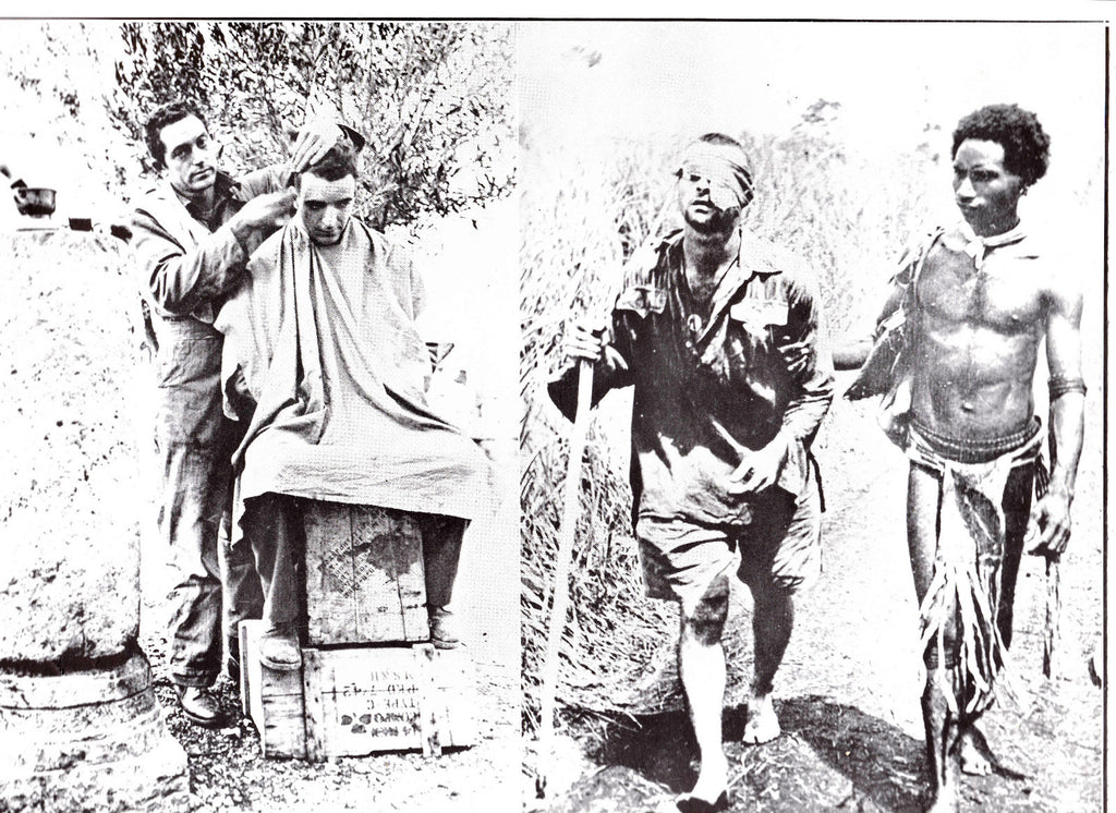 Soldier Getting Haircut Papuan Native Helping Dispatch Photo News Service 0