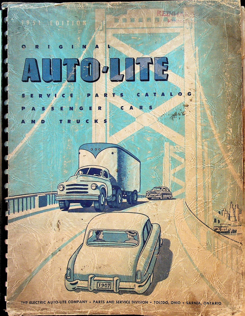 Original Auto Lite Service Parts Catalog Passenger Cars Trucks Toledo Ohio 19510