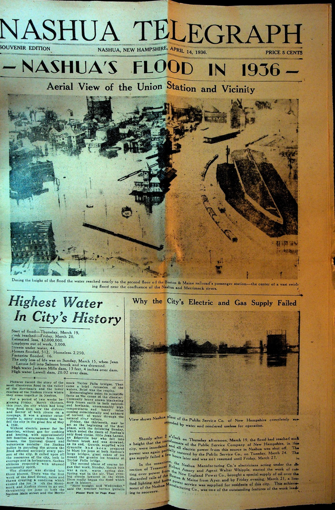 Nashua NH Telegraph Newspaper April 14 1936 Flood Souvenir Edition0