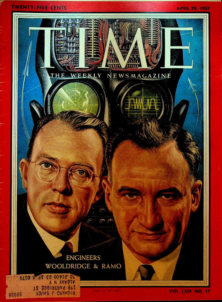 Time April 29 1957 Dean Wooldridge Simon Ramo Charlie Chaplin Chaim Gross0