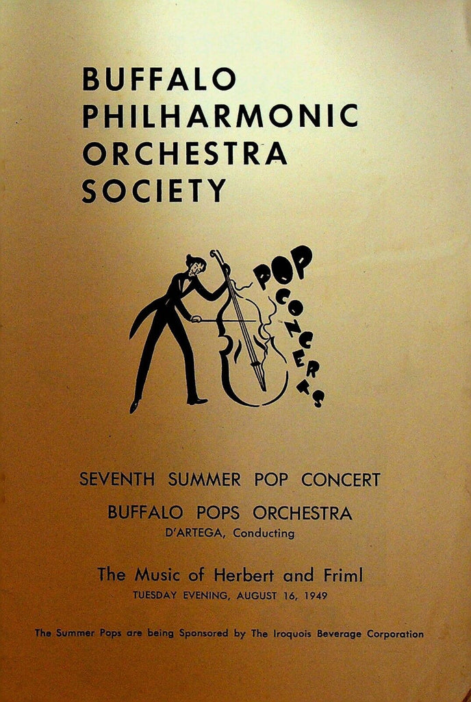 Buffalo Philharmonic Summer Pops Orchestra Program August 16 1949 Herbert Friml