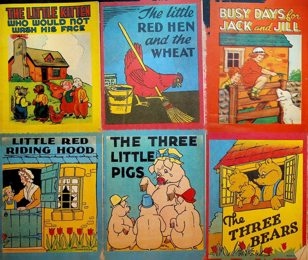 Samuel Lowe 1930s Kids Booklet Lot of 8 Jack & Beanstalk Jack & Jill0