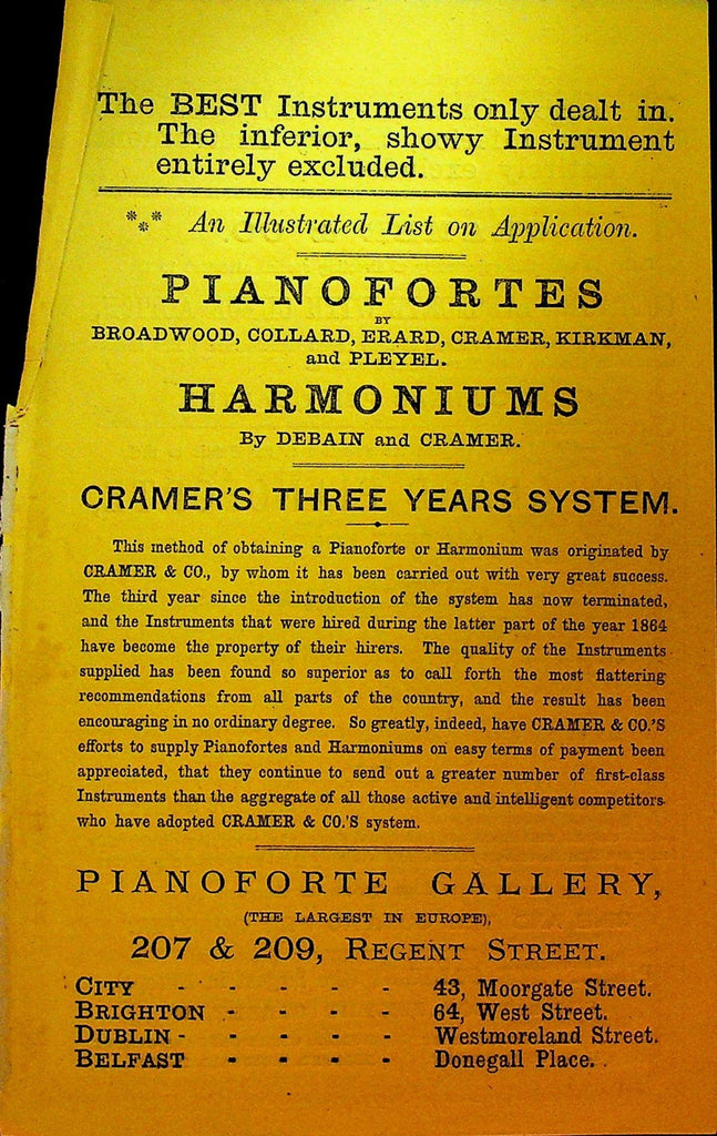 Cramer & Co Instruments Brochure Pianofortes London0