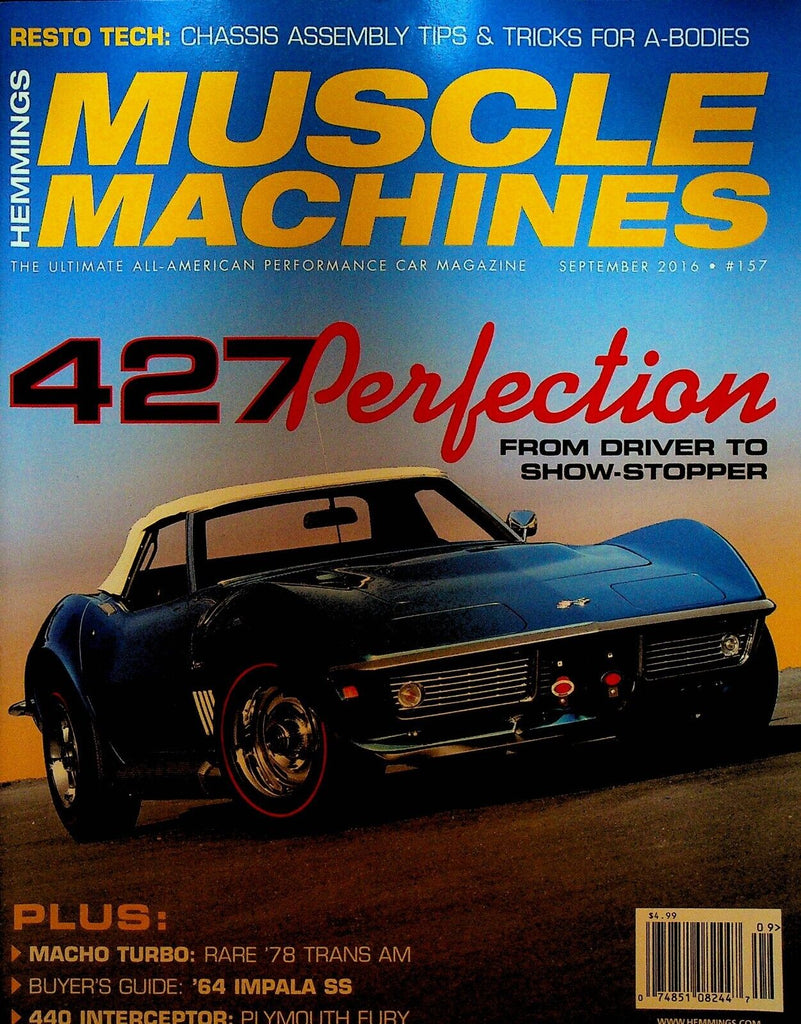 Hemming's Muscle Machines September 2016 Shirley Muldowney Corvette Trans-Am