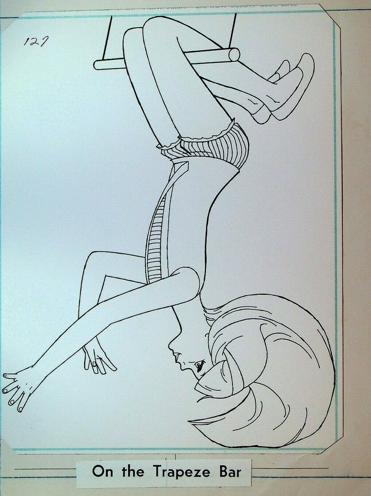 Barbie on the Trapeze Bar Original Art 1960s 0