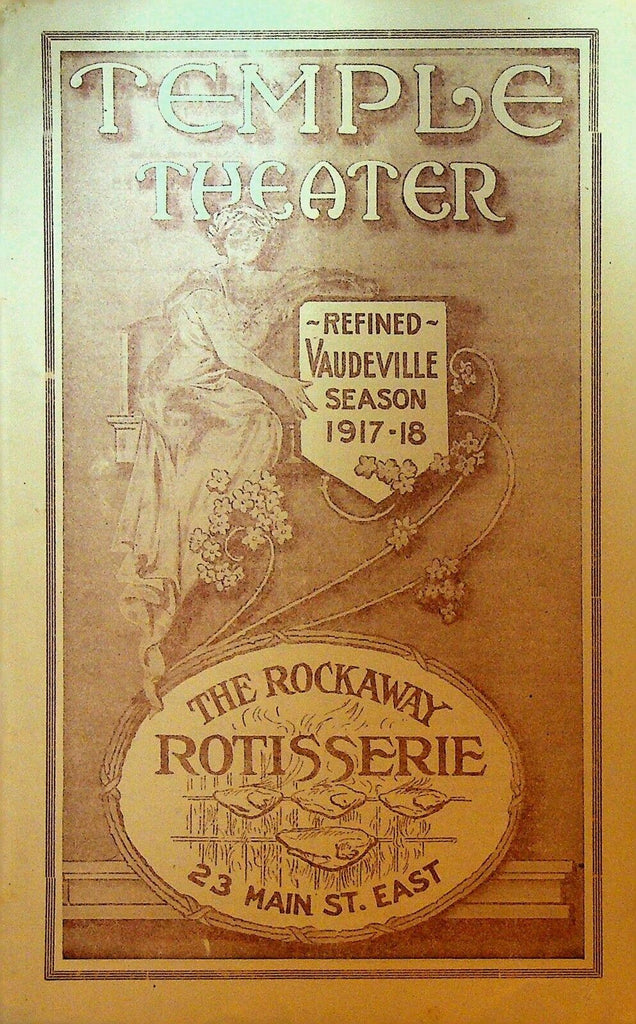 Temple Theater 1917 Vaudeville Program Mollie Fuller Frederick Hallen Sam Fries