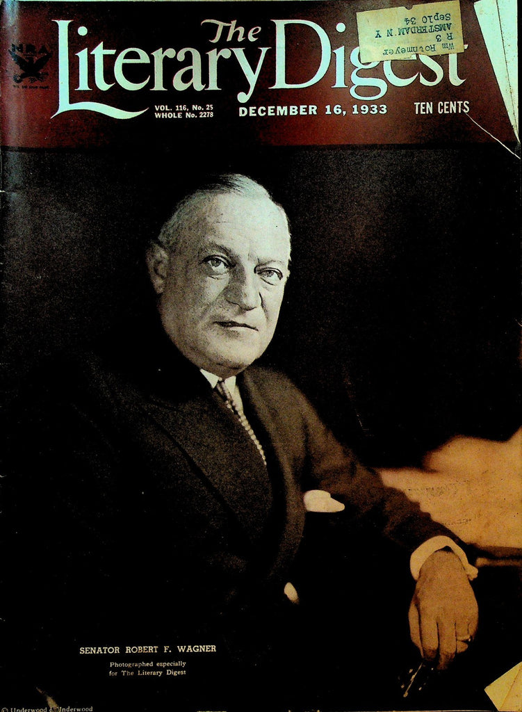 Literary Digest December 16 1933 Charles Lindbergh China Margaret Sanger0