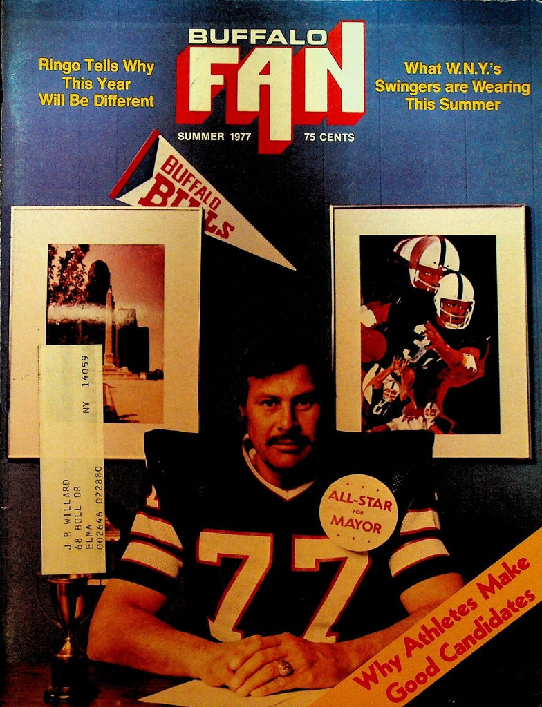 Buffalo Fan Magazine Summer 1977 Tom Sestak Helen Nikiel Jim Ringo