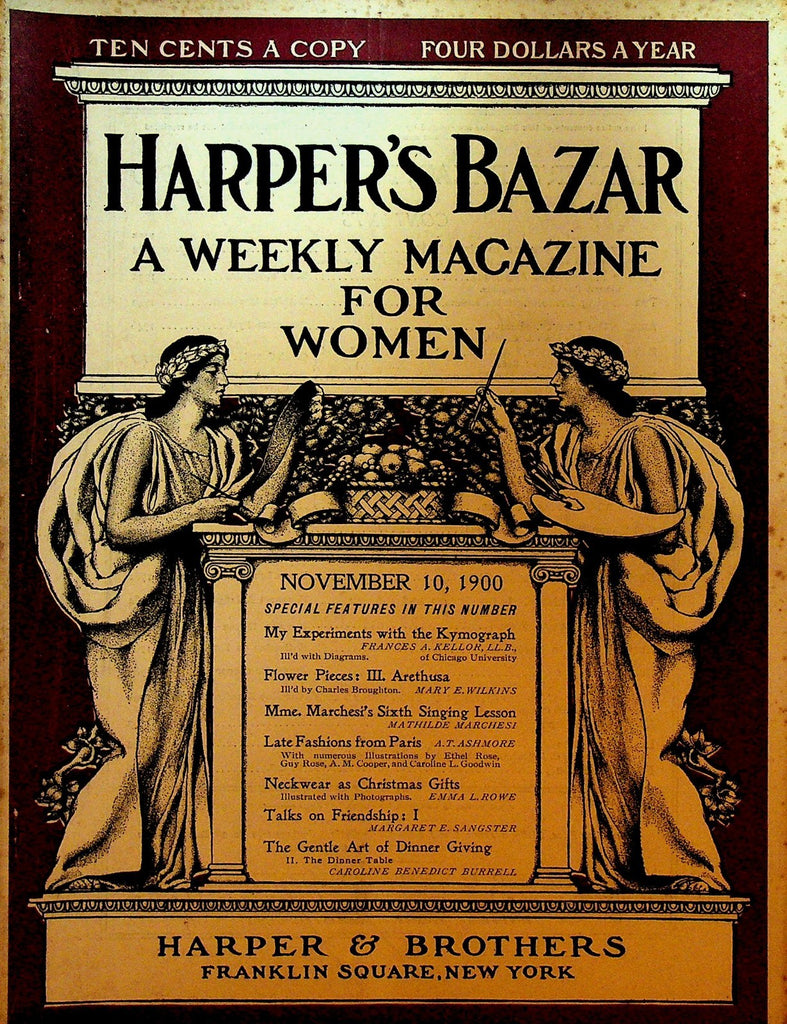 Harper's Bazar Bazaar November 10 1900 Margaret Sangster Fashion Kymograph0