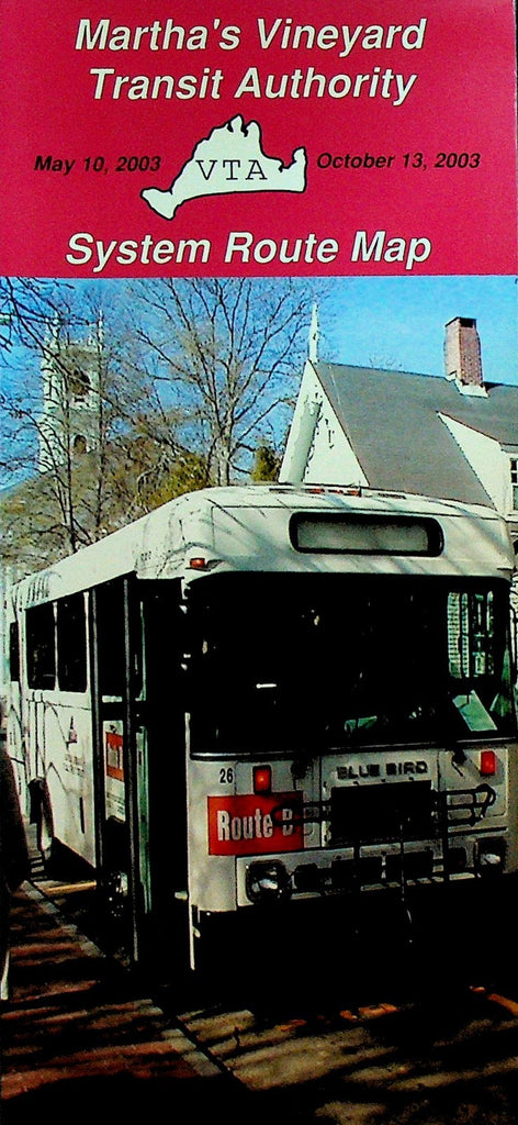 Martha's Vineyard Transit Authority System Route Map 2003 Massachusetts0