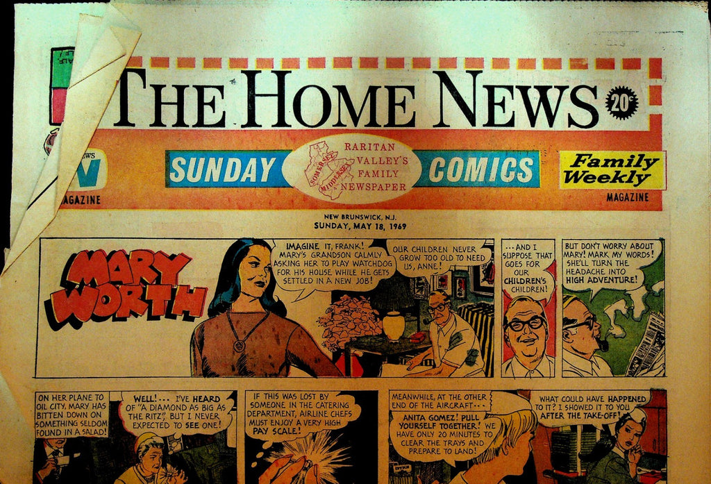The Home News Sunday Comics New Brunswick NJ May 18 1969 Peanuts Mary Worth0