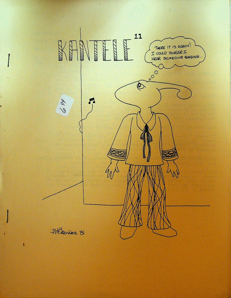 Kantele Fanzine Filk Music #11 Summer 1983 Science Fiction Dennis Drew0