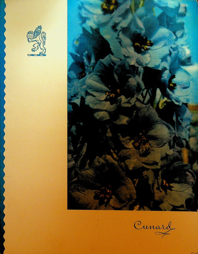 RMS Queen Elizabeth Cunard Lines Dinner Menu May 3 19570