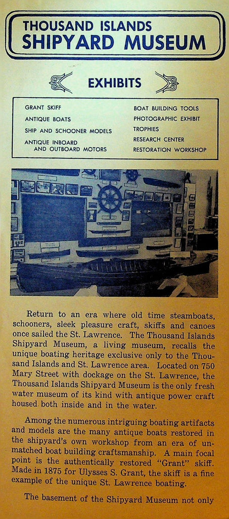 Thousand Islands Shipyard Museum Ad Brochure Clayton NY 1960s0