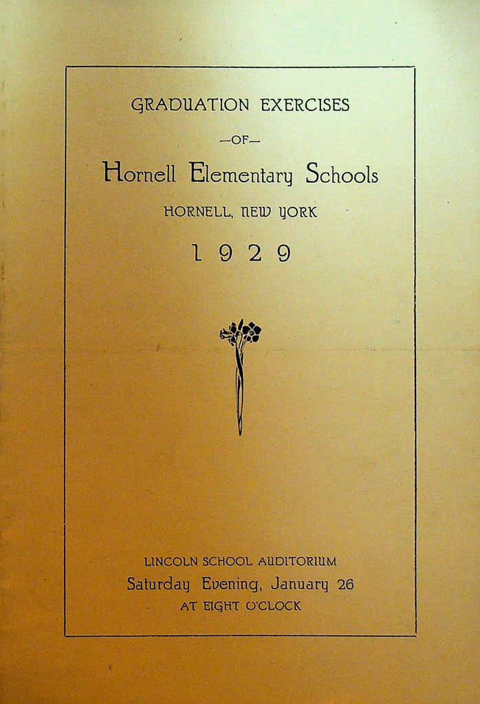 Hornell NY Elementary Schools Commencement Program 19290