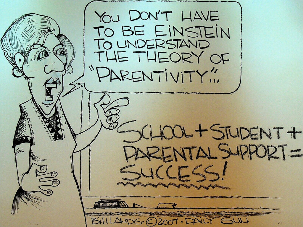 Bill Landis Original Cartoon Art The Villages Daily Sun 2007 School Parents