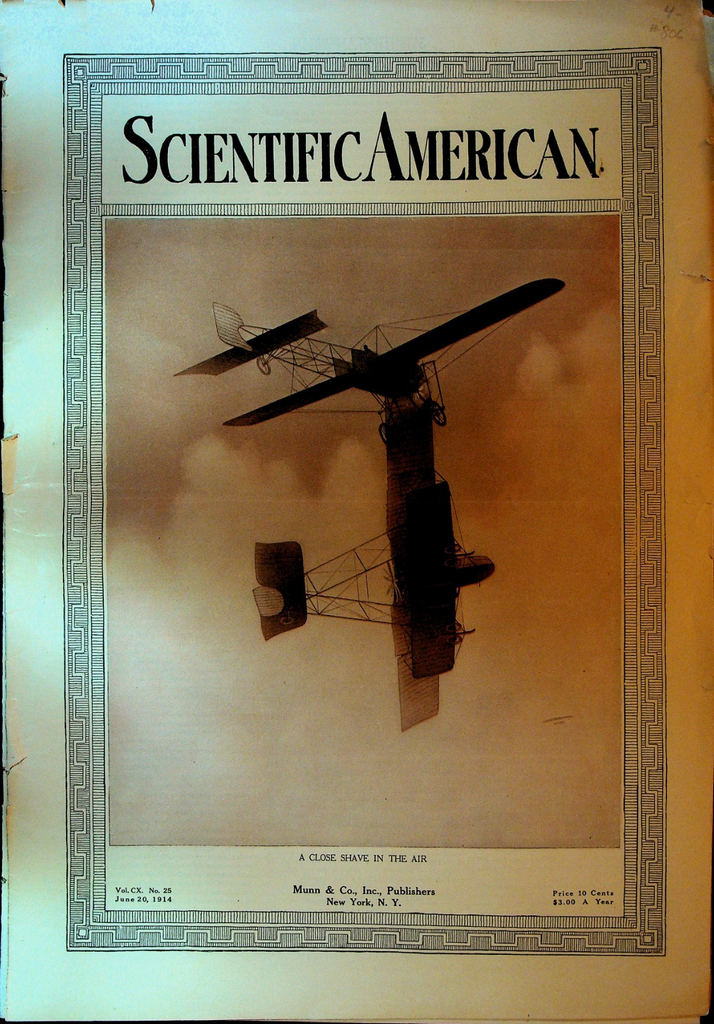 Scientific American June 20 1914 Langley Airplane Queen Elizabeth Battleships0
