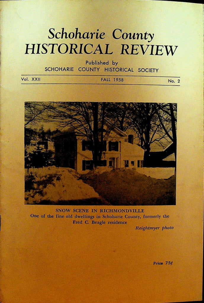 Schoharie County Historical Review NY Fall 1958 Richmondville0
