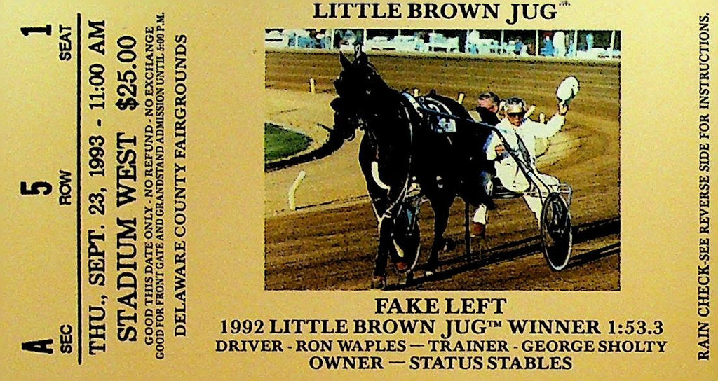 Little Brown Jug Harness Horse Race Ticket 1993 Delaware County Ohio Stadium0
