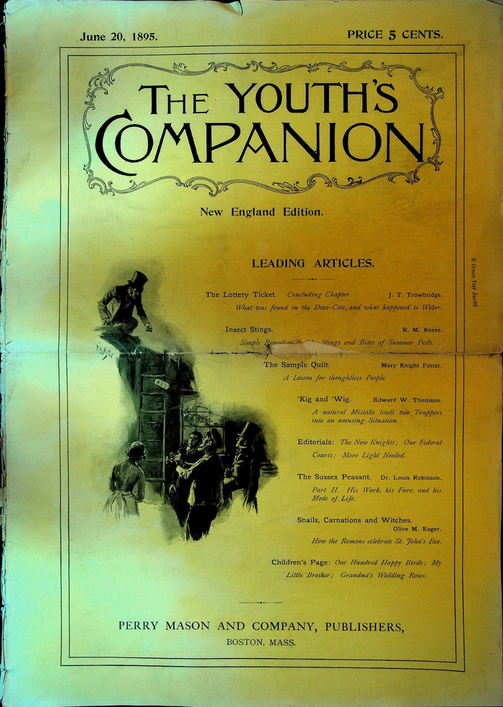 The Youth's Companion June 20 1895 JT Trowbridge St John's Eve Sussex Peasants0