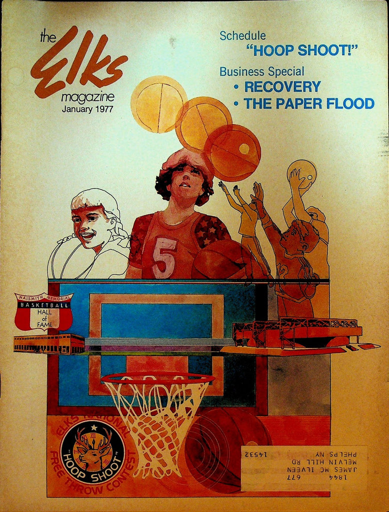 The Elks Magazine January 1977 Hoop Shoot George Klein Basketball0