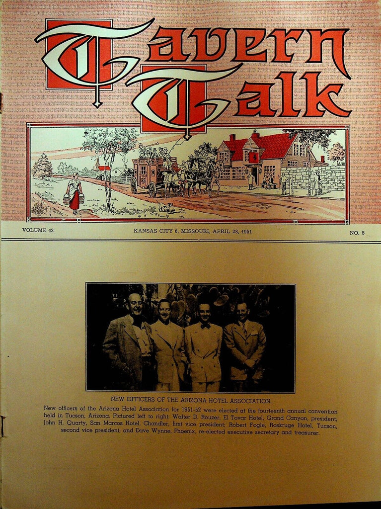 Tavern Talk Magazine April 28 1951 Hotel & Restaurants Walter Rouzer