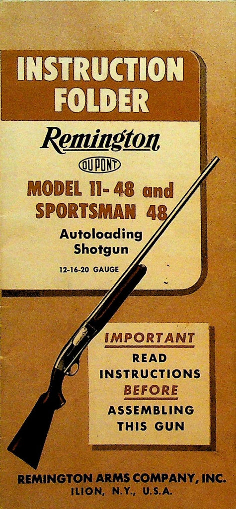 Remington Model 11-48 Sportsman 48 Instruction Folder Shotgun 19520