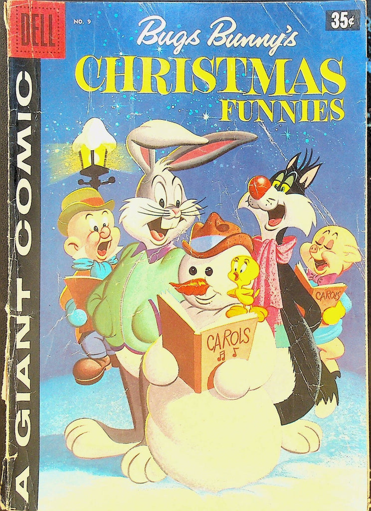 Bugs Bunny Christmas Funnies Dell Giant 9 1958 Sylvester Porky Pig Tweety Bird0
