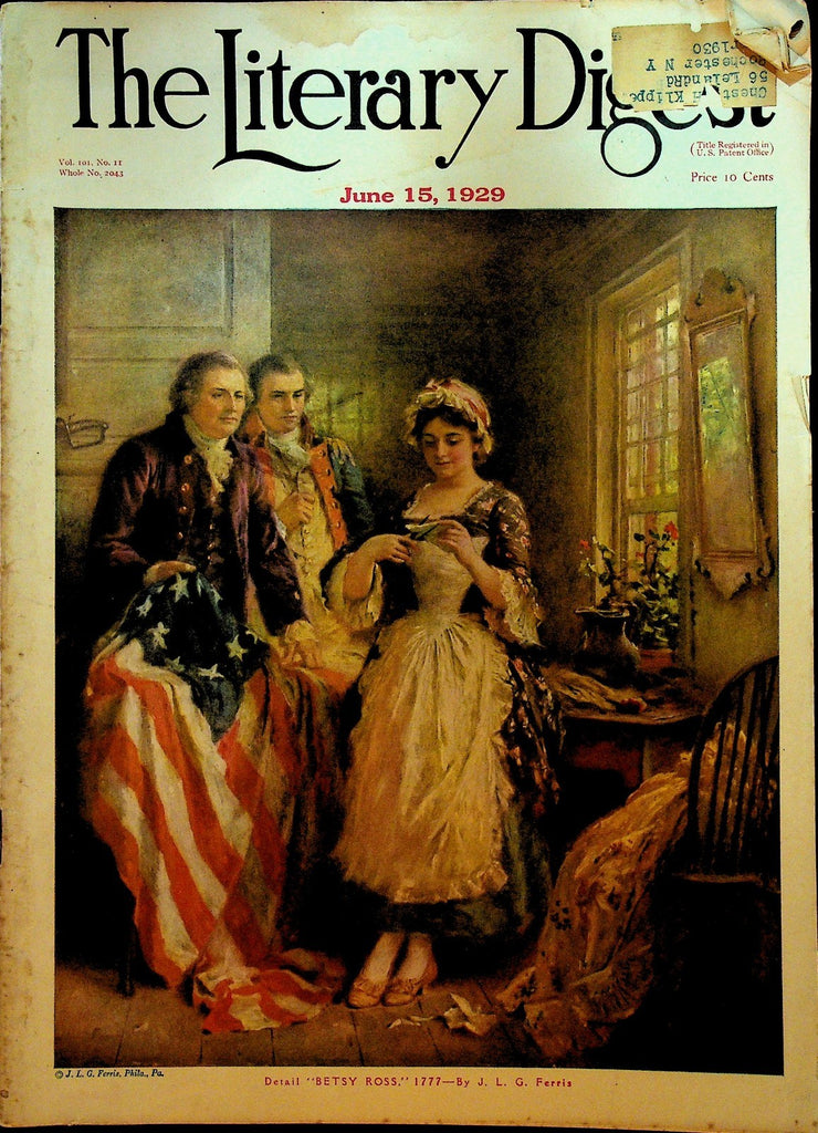 Literary Digest June 15 1929 Betsy Ross China Chiang Kai-Shek Al Capone0