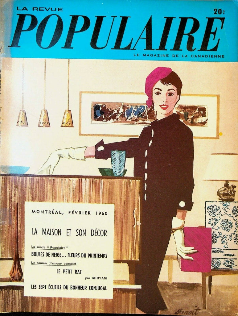 La Revue Populaire Magazine February 1960 Myriam Yves Montand Luc Tremblay 0