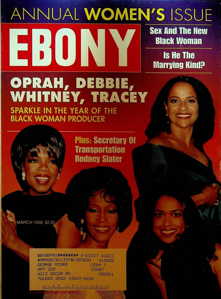 Ebony Magazine March 1998 WNBA Whitney Houston Oprah Winfrey Debbie Allen