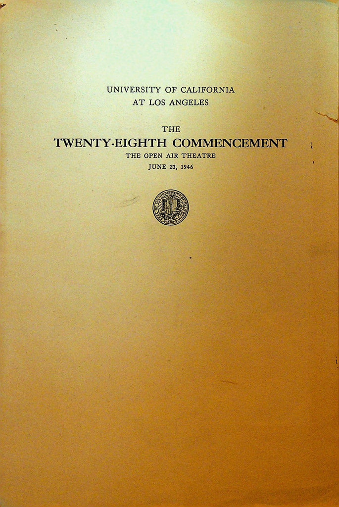 UCLA 1946 Commencement Program 28th Commencement0