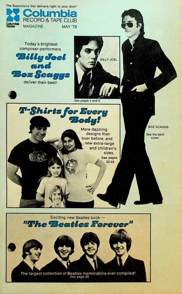 Columbia Record & Tape Club Catalog May 1978 Boz Scaggs Billy Joel Beatles0